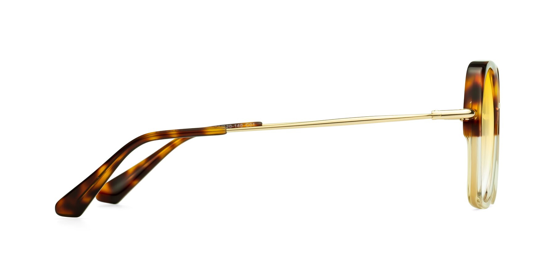 Side of Apollo in Tortoise-Champagne with Yellow Gradient Lenses