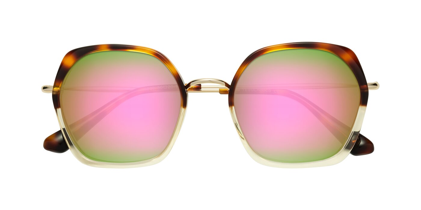Apollo - Tortoise / Champagne Flash Mirrored Sunglasses