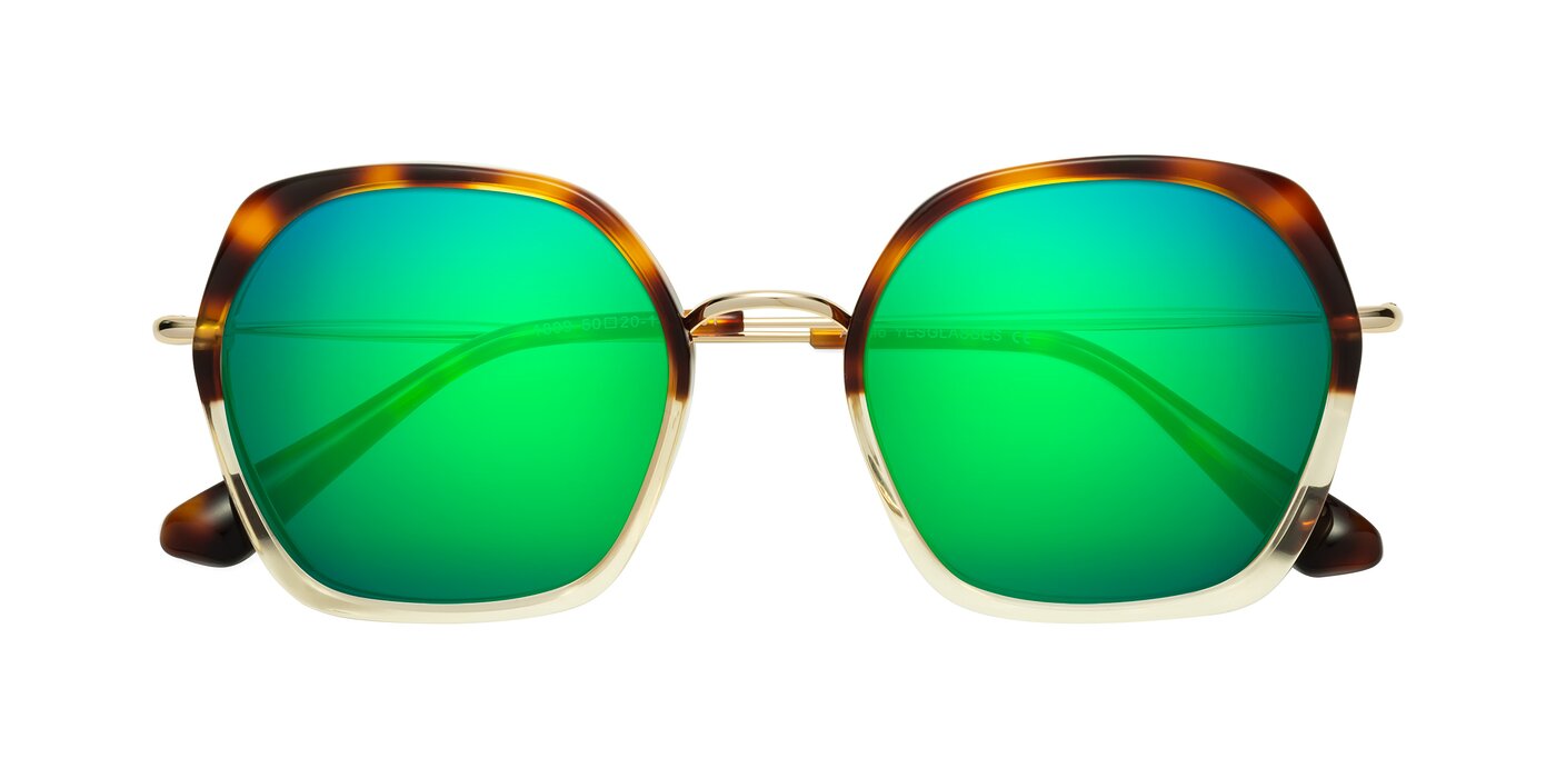 Apollo - Tortoise / Champagne Flash Mirrored Sunglasses