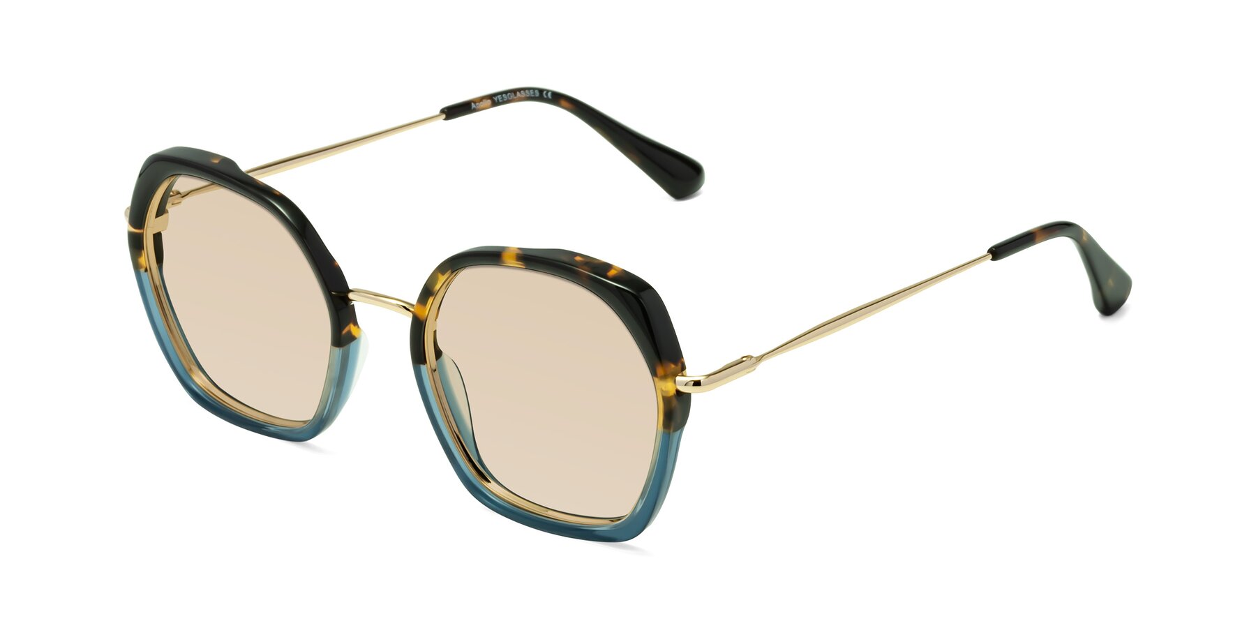 Angle of Apollo in Tortoise-Blue with Light Brown Tinted Lenses