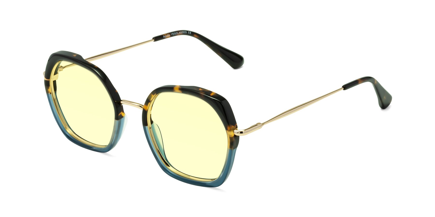 Angle of Apollo in Tortoise-Blue with Light Yellow Tinted Lenses