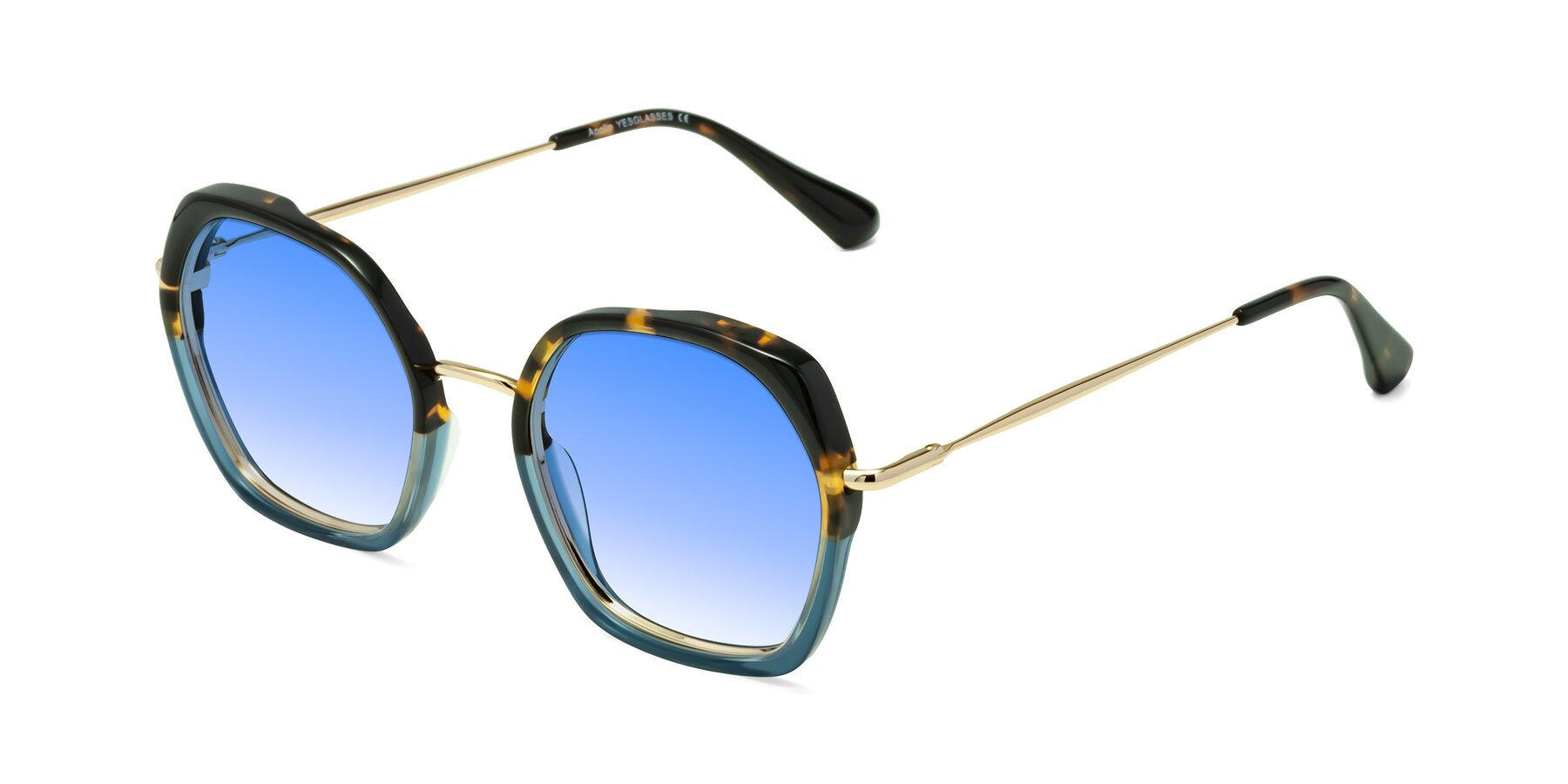 Angle of Apollo in Tortoise-Blue with Blue Gradient Lenses