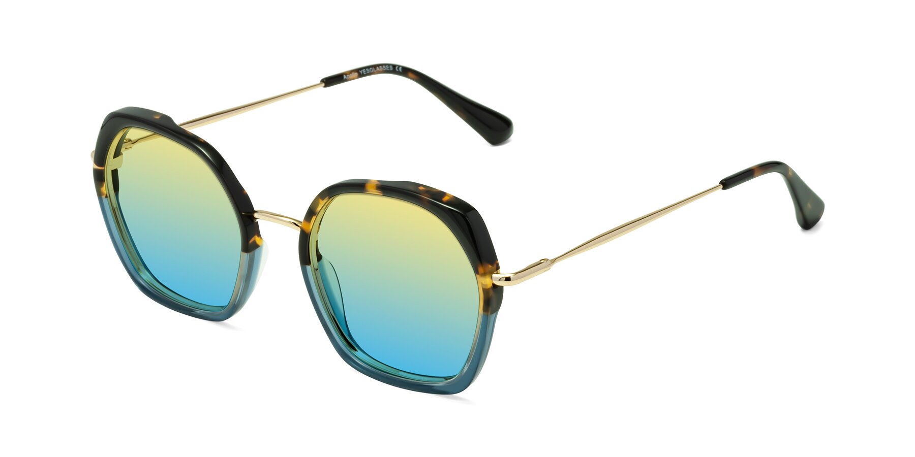 Angle of Apollo in Tortoise-Blue with Yellow / Blue Gradient Lenses