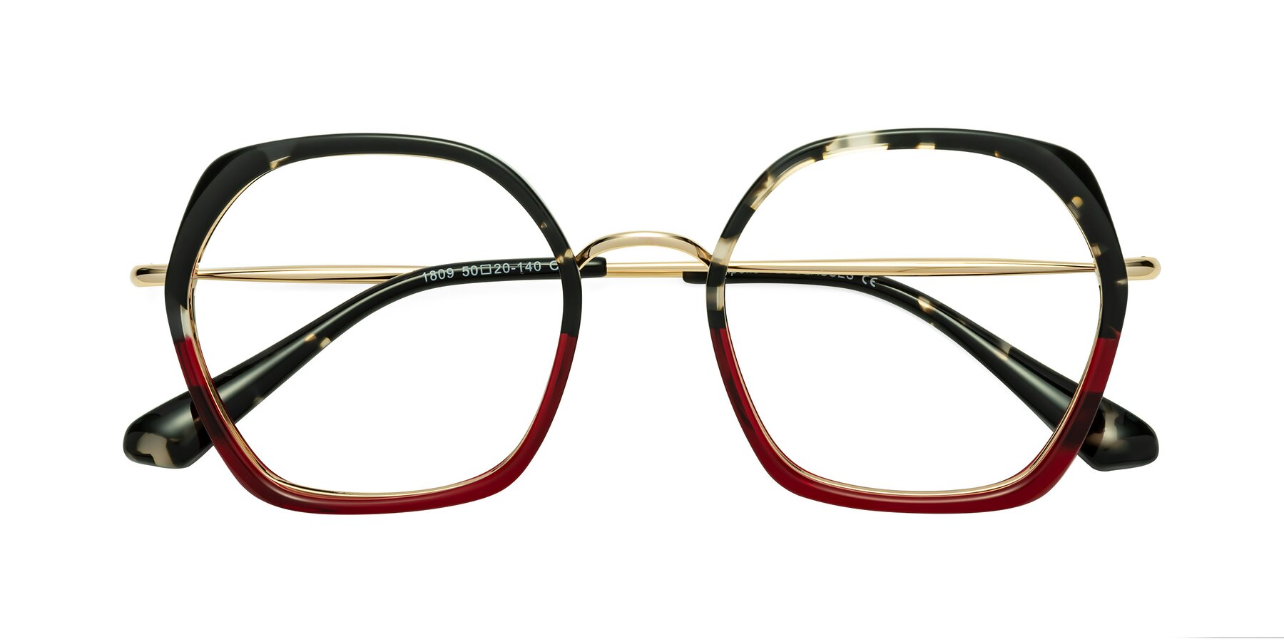 Folded Front of Apollo in Tortoise-Wine with Clear Eyeglass Lenses
