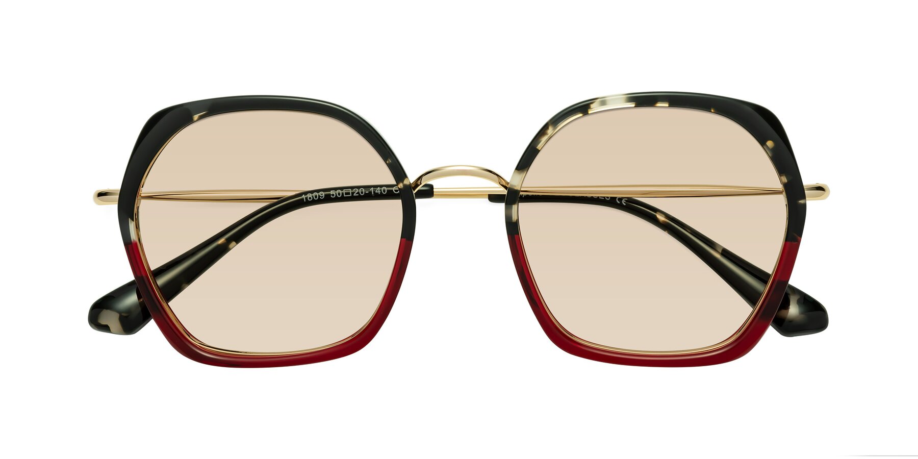 Folded Front of Apollo in Tortoise-Wine with Light Brown Tinted Lenses