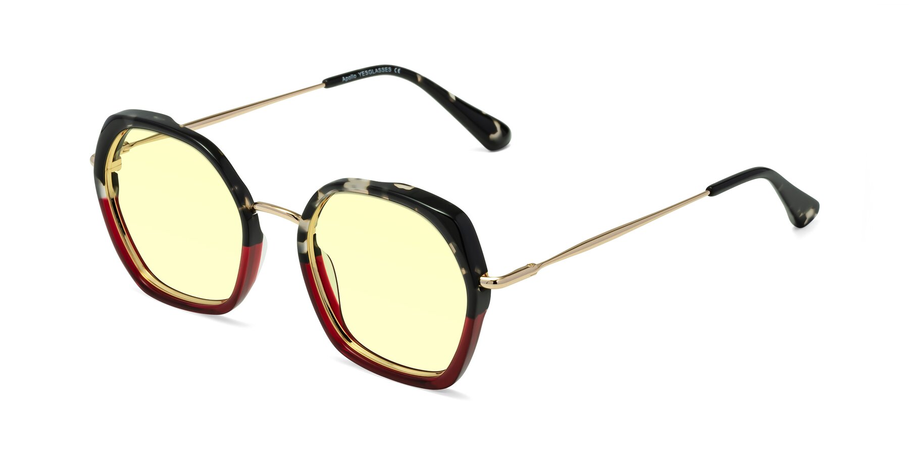 Angle of Apollo in Tortoise-Wine with Light Yellow Tinted Lenses