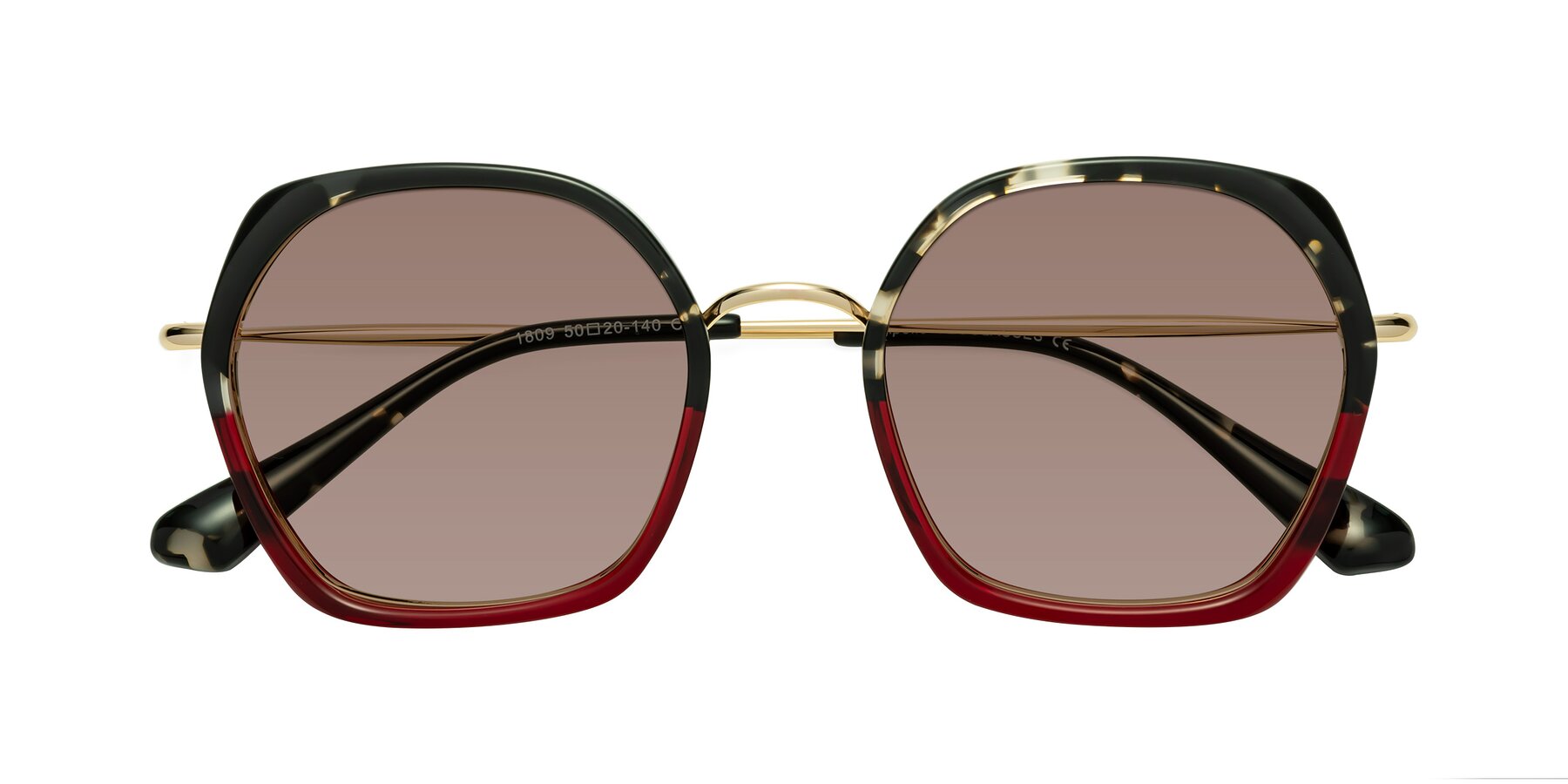 Folded Front of Apollo in Tortoise-Wine with Medium Brown Tinted Lenses