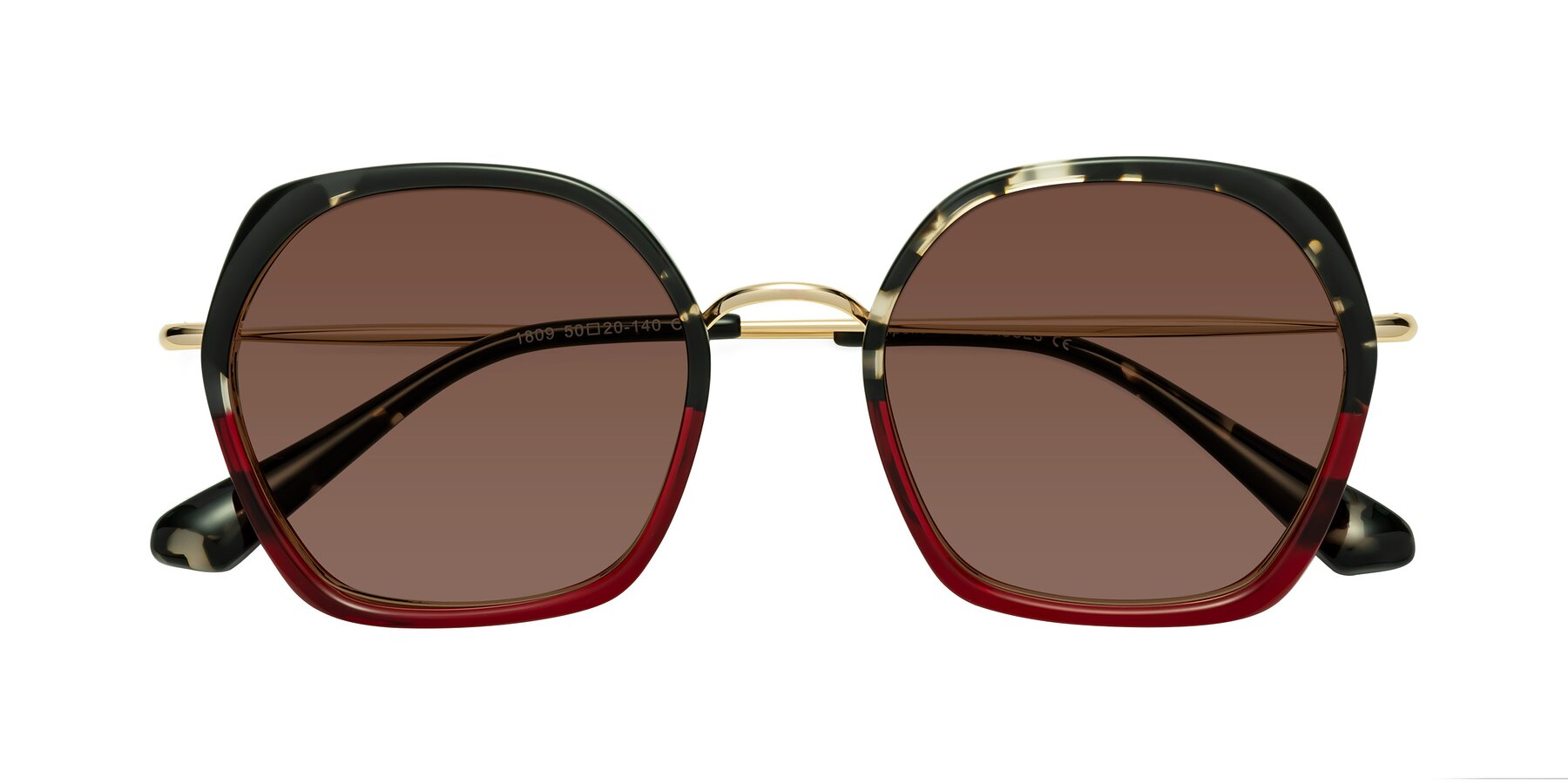 Folded Front of Apollo in Tortoise-Wine with Brown Tinted Lenses