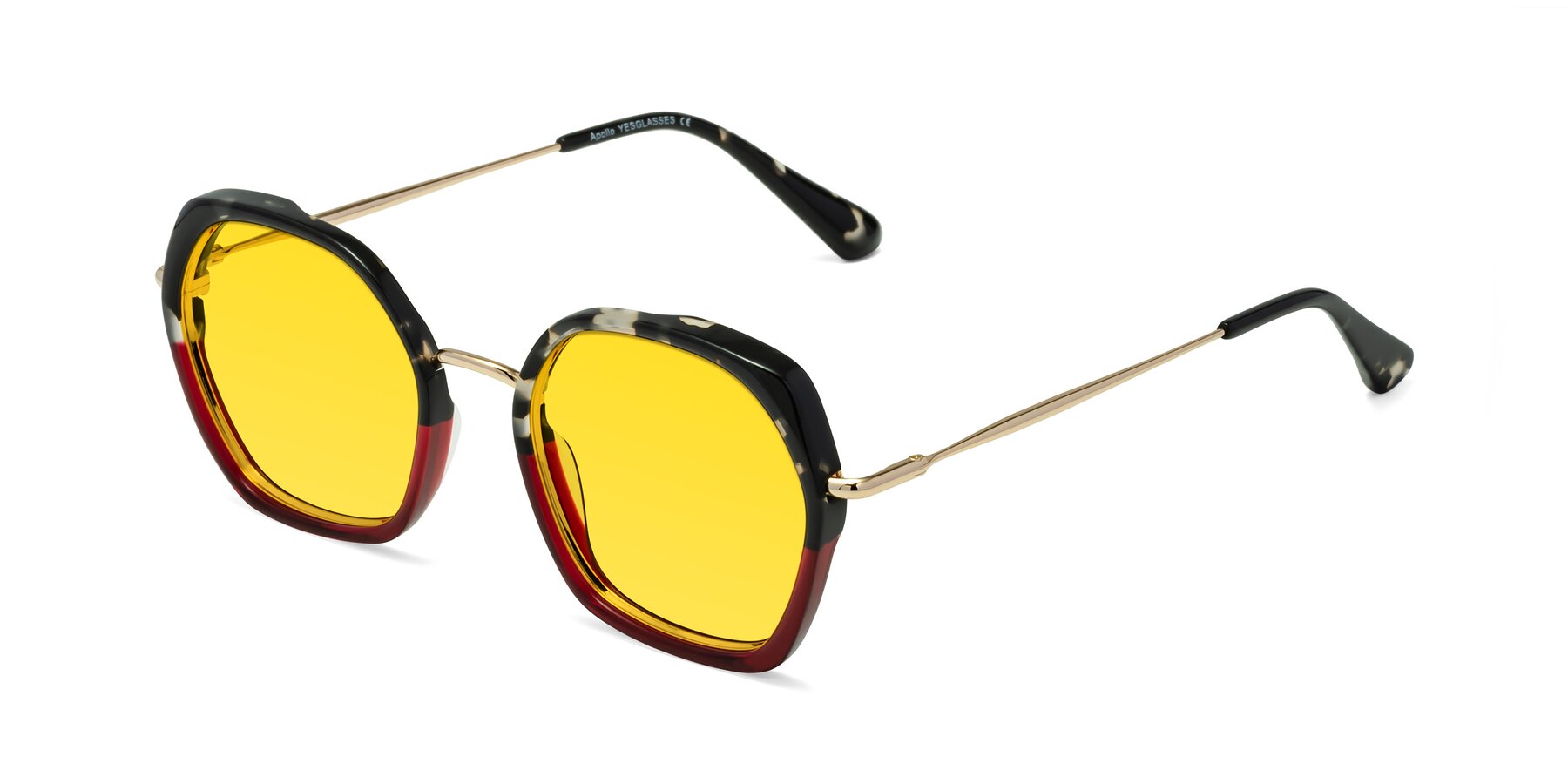 Angle of Apollo in Tortoise-Wine with Yellow Tinted Lenses