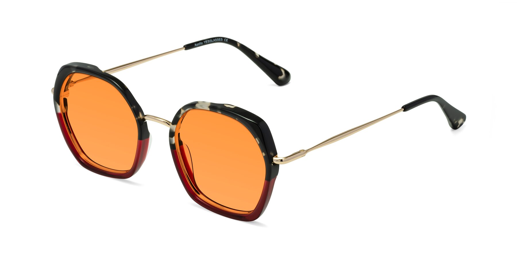 Angle of Apollo in Tortoise-Wine with Orange Tinted Lenses