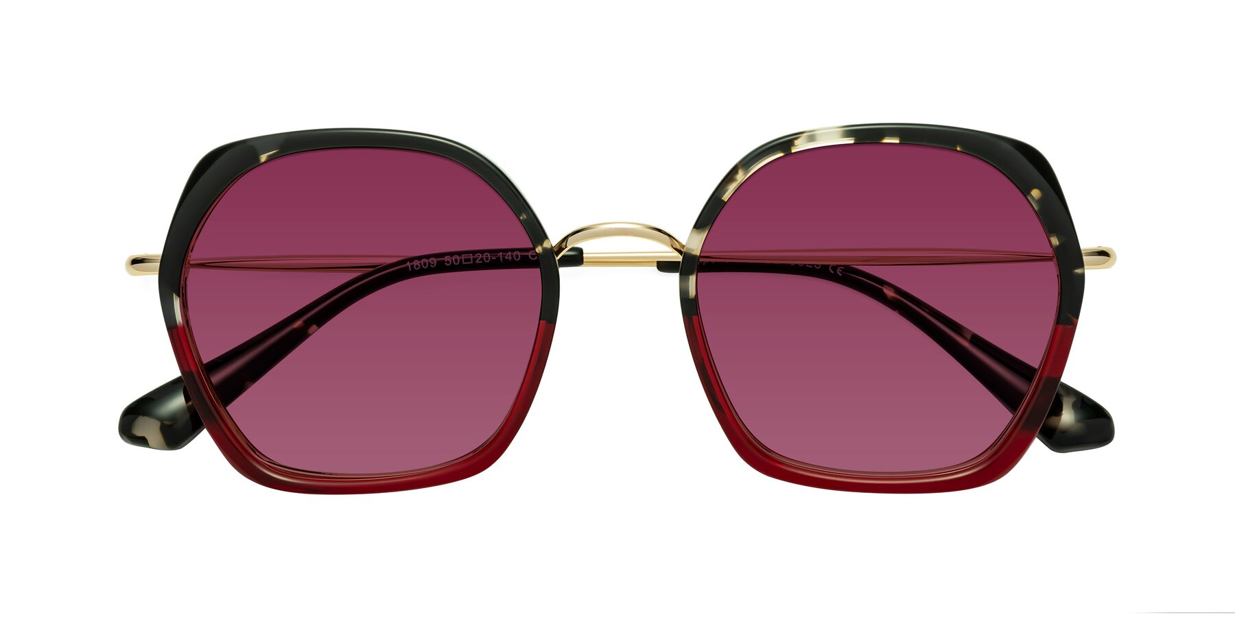 Folded Front of Apollo in Tortoise-Wine with Wine Tinted Lenses