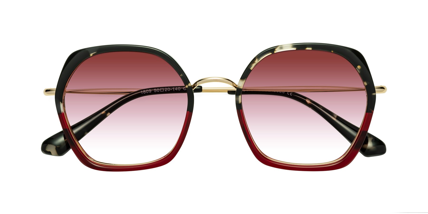 Folded Front of Apollo in Tortoise-Wine with Garnet Gradient Lenses