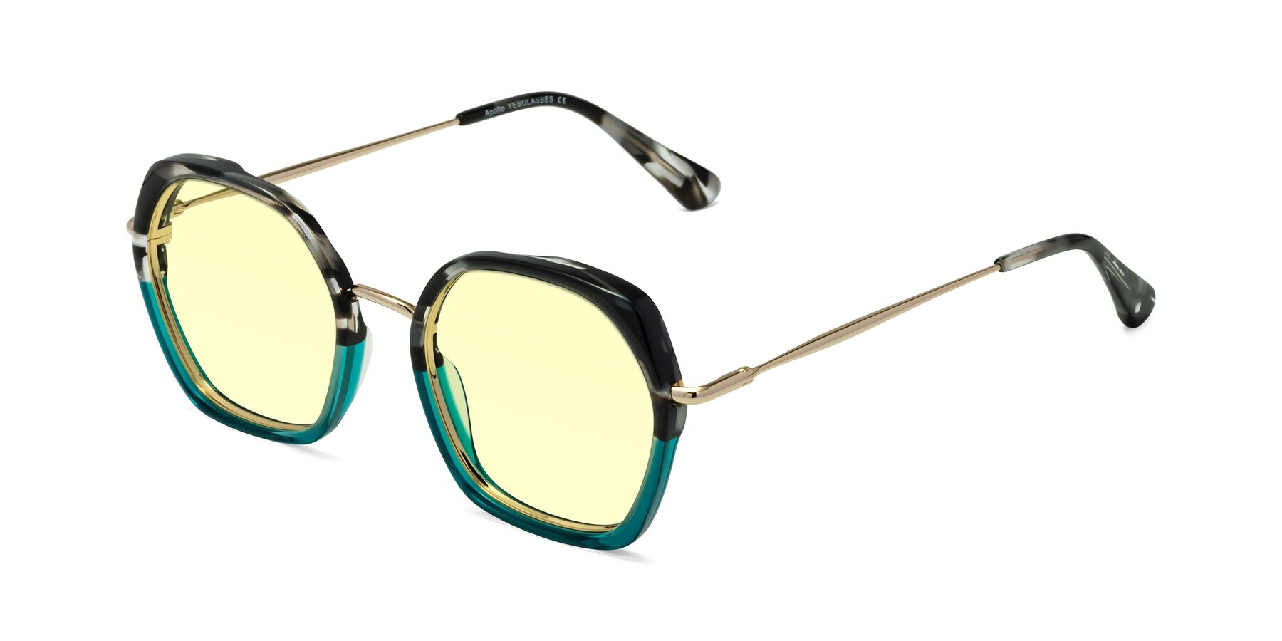 Angle of Apollo in Tortoise-Green with Light Yellow Tinted Lenses