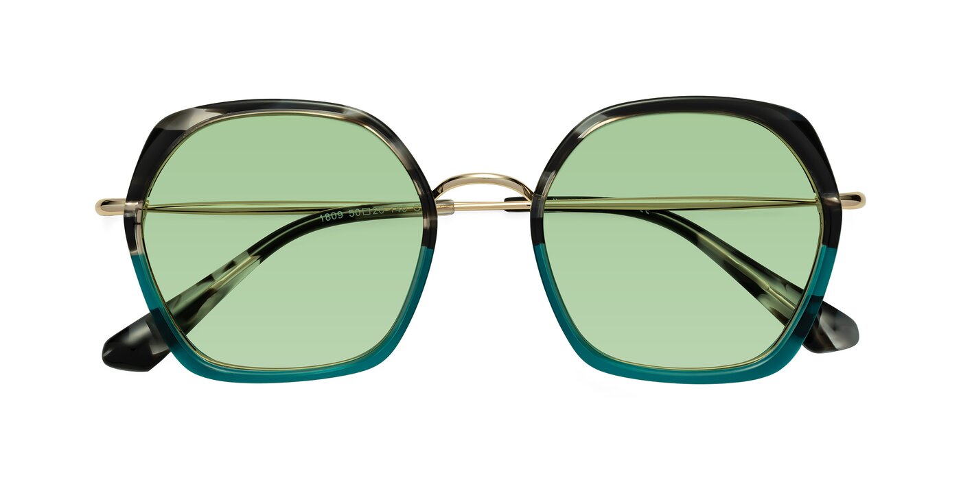 Apollo - Tortoise / Green Tinted Sunglasses