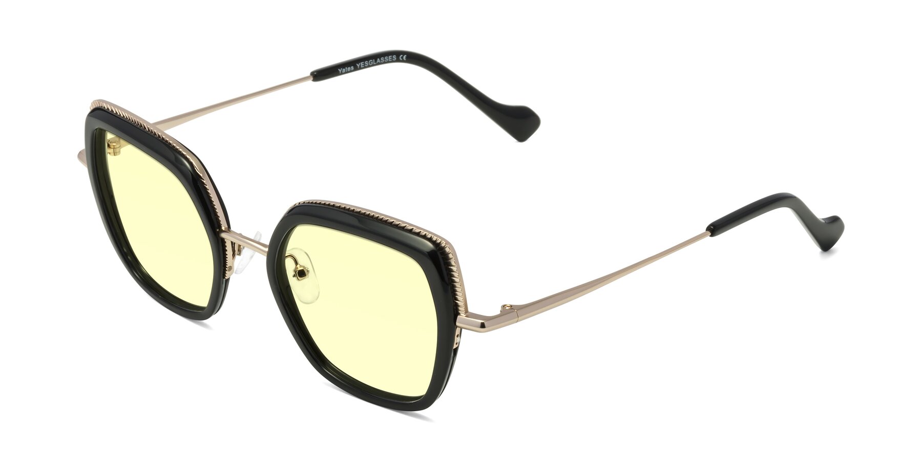 Angle of Yates in Black-Gold with Light Yellow Tinted Lenses