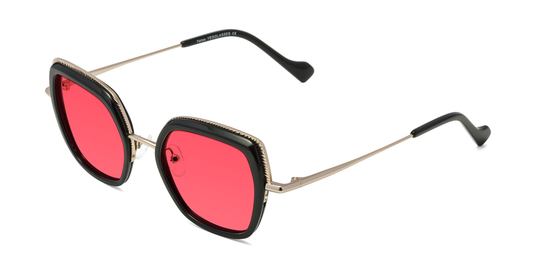 Angle of Yates in Black-Gold with Red Tinted Lenses