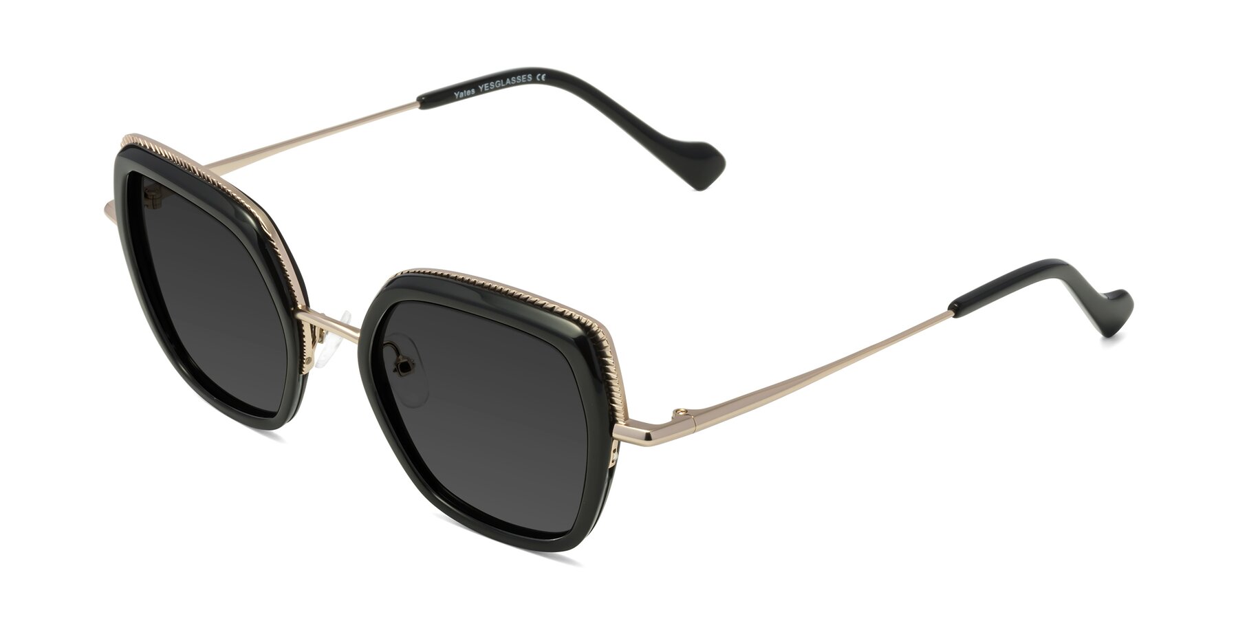 Angle of Yates in Black-Gold with Gray Tinted Lenses