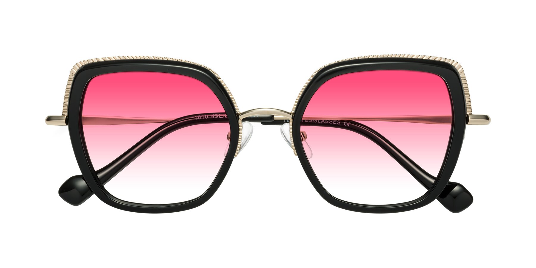 Folded Front of Yates in Black-Gold with Pink Gradient Lenses