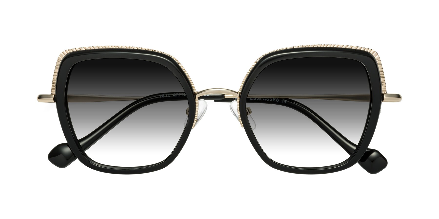 Folded Front of Yates in Black-Gold with Gray Gradient Lenses