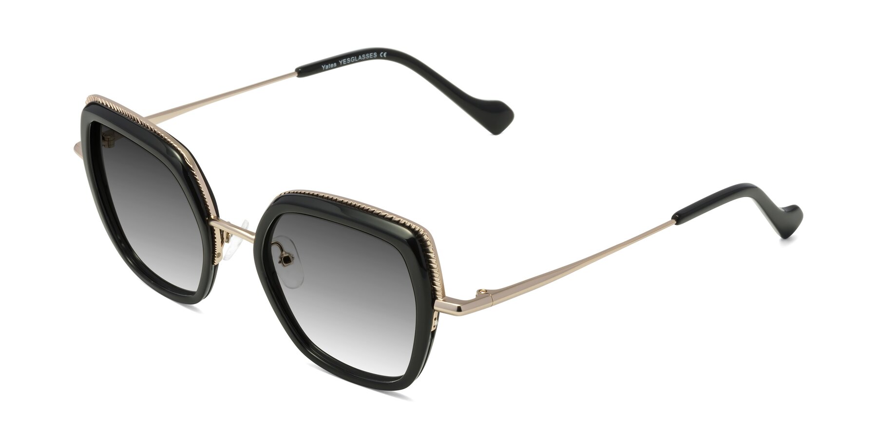 Angle of Yates in Black-Gold with Gray Gradient Lenses