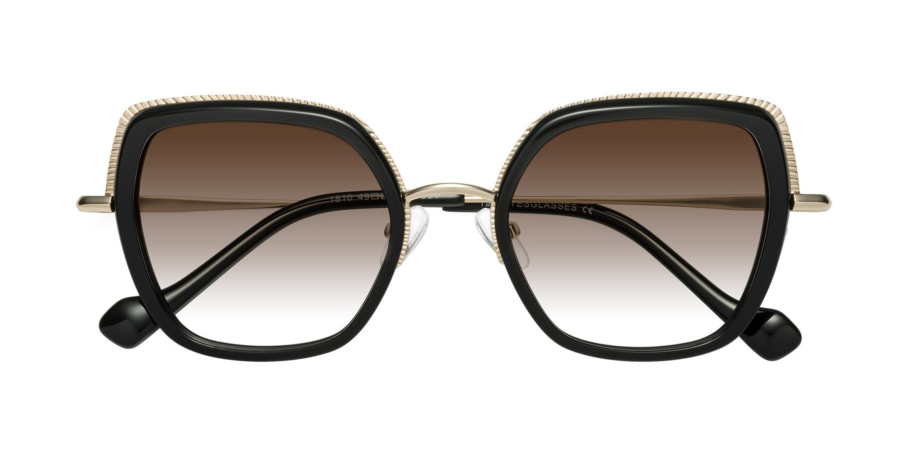 Folded Front of Yates in Black-Gold with Brown Gradient Lenses