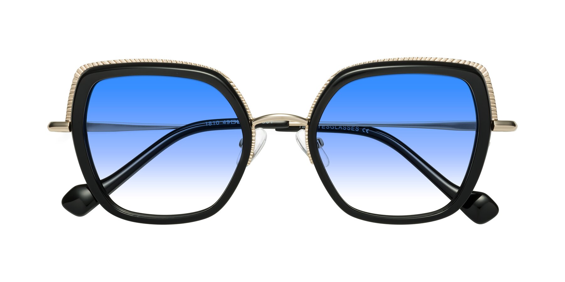 Folded Front of Yates in Black-Gold with Blue Gradient Lenses