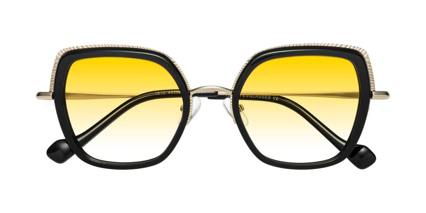 Folded Front of Yates in Black-Gold with Yellow Gradient Lenses