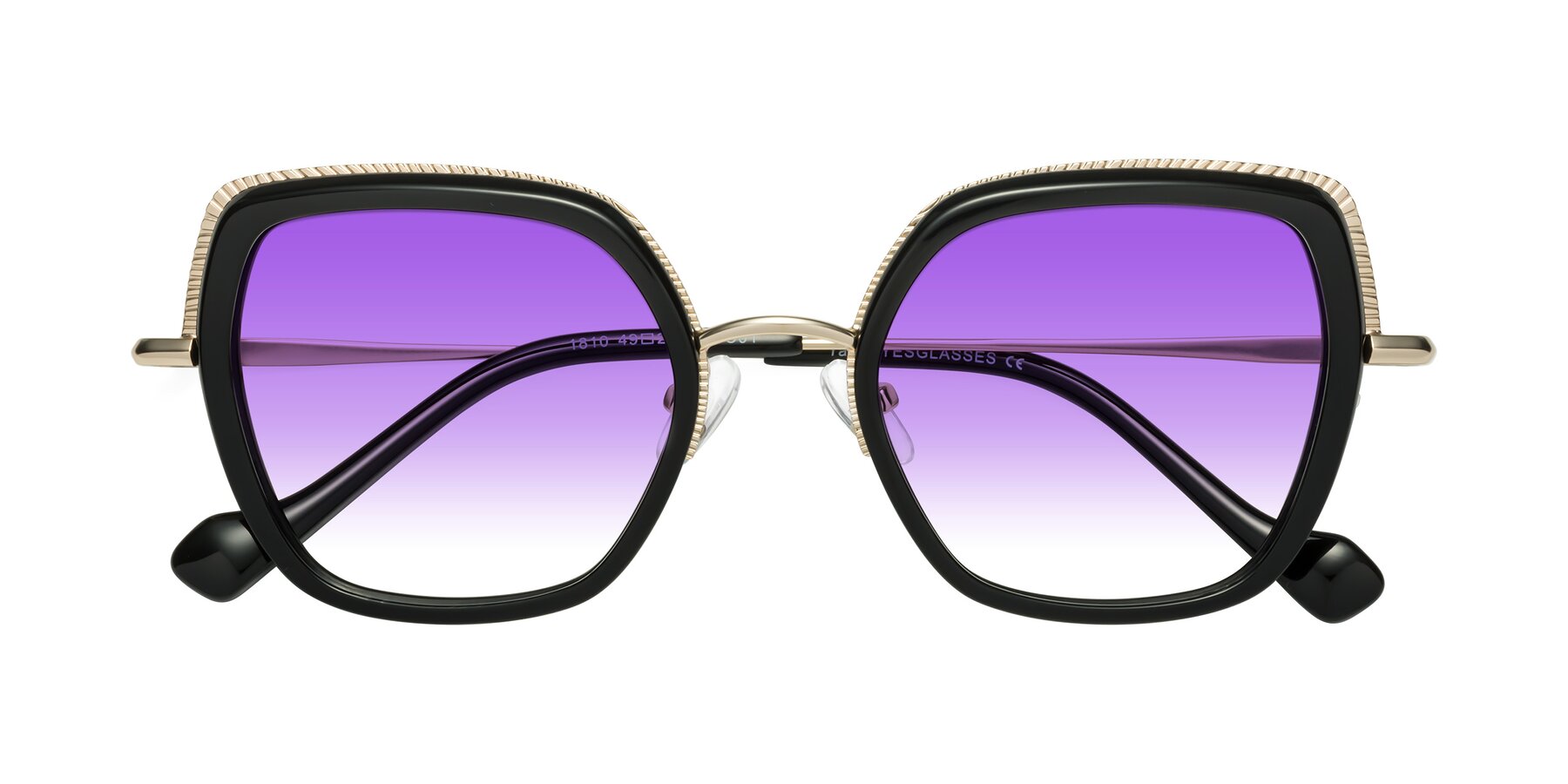 Folded Front of Yates in Black-Gold with Purple Gradient Lenses