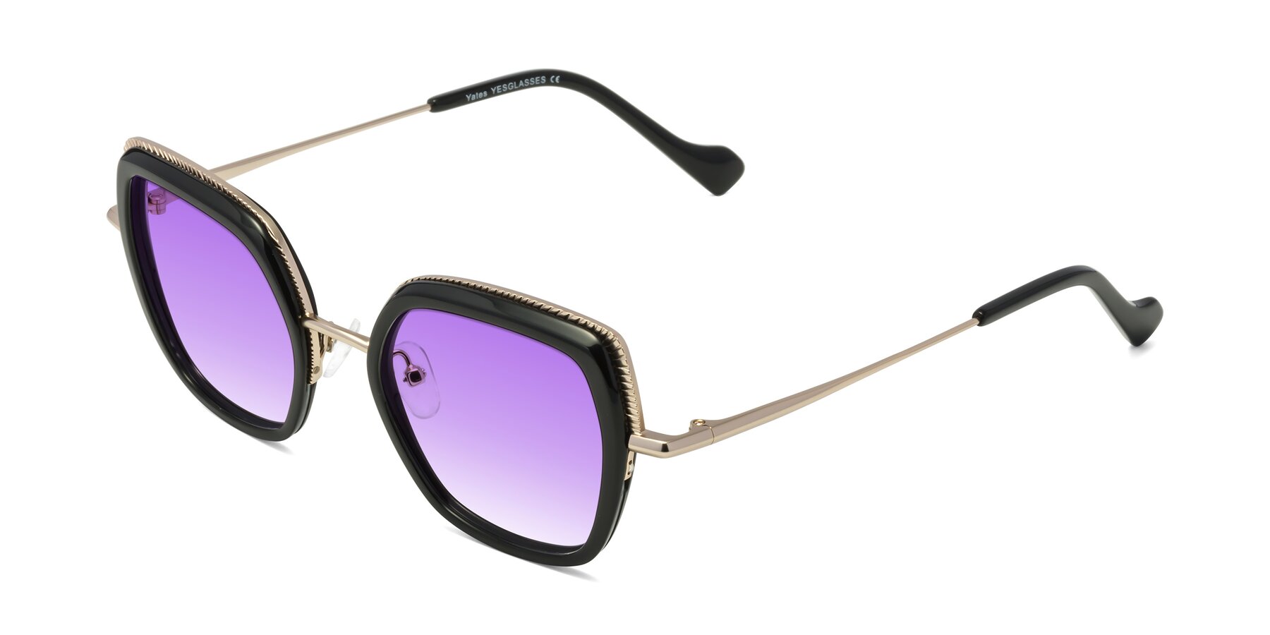 Angle of Yates in Black-Gold with Purple Gradient Lenses
