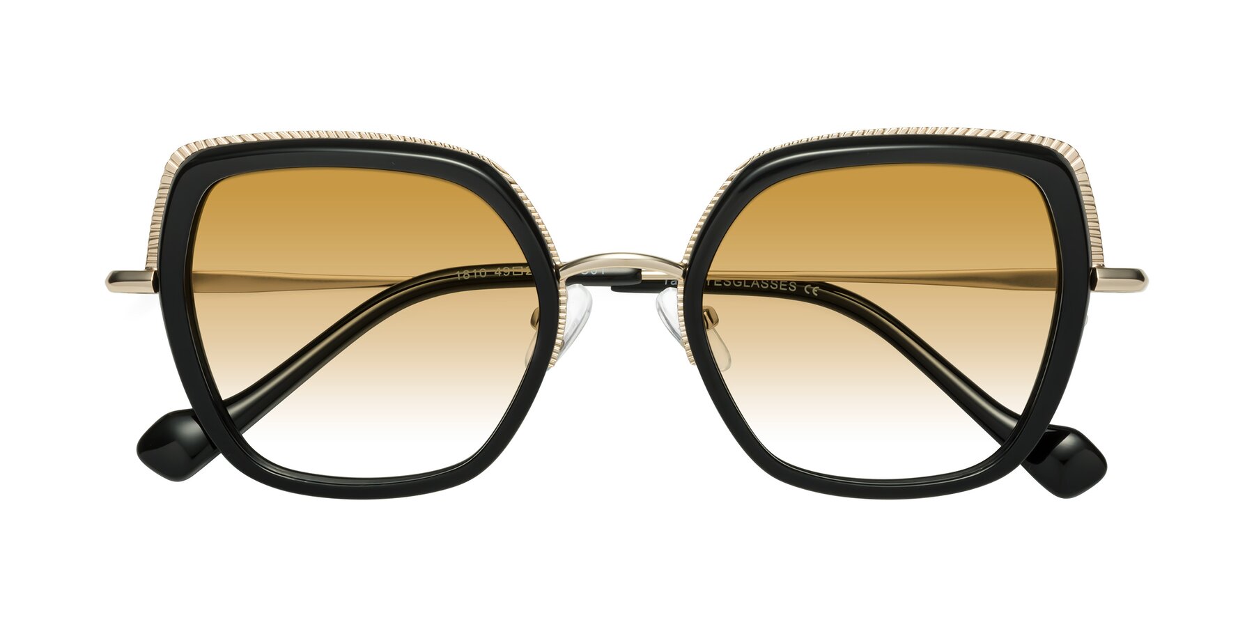 Folded Front of Yates in Black-Gold with Champagne Gradient Lenses