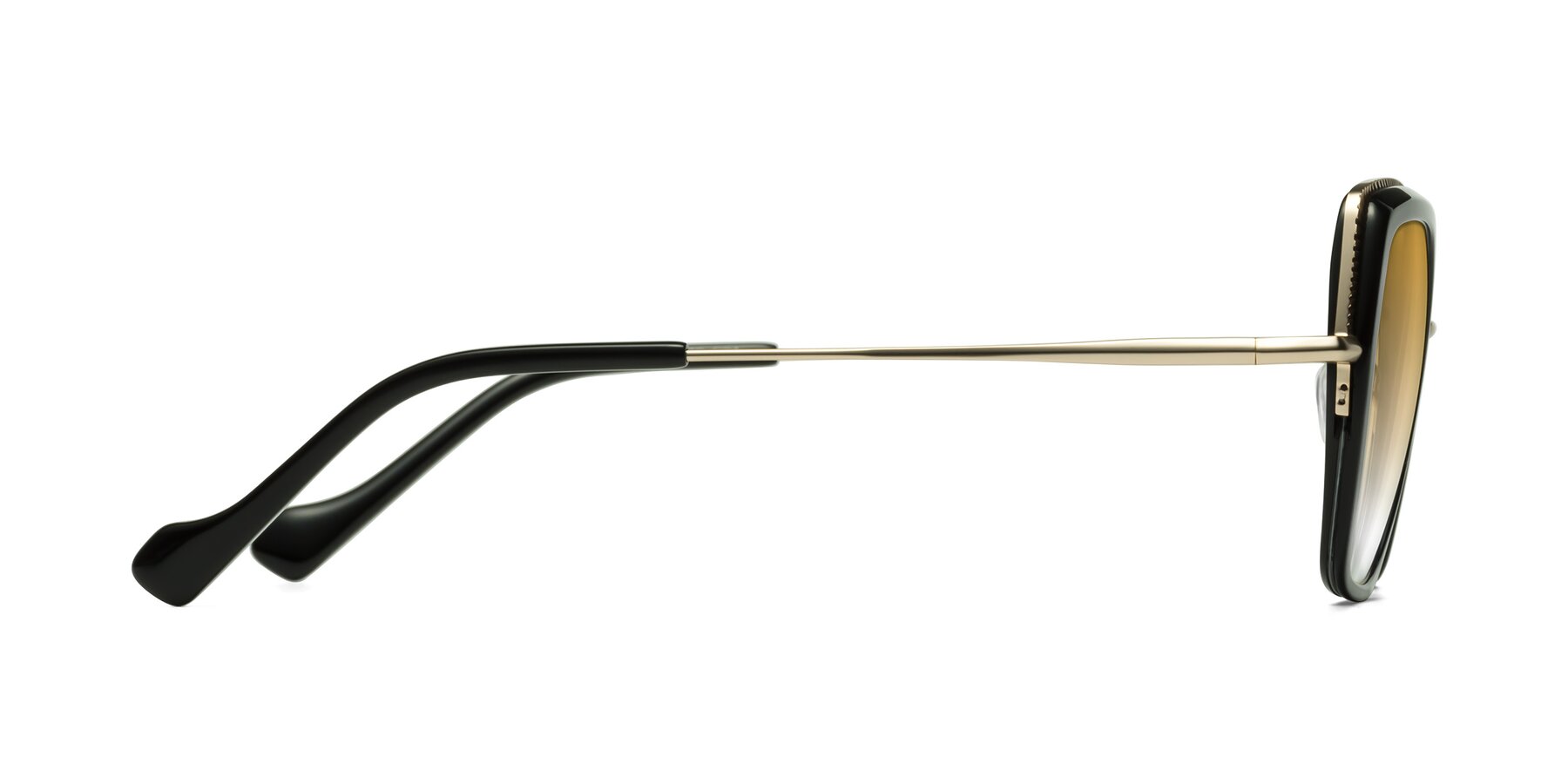 Side of Yates in Black-Gold with Champagne Gradient Lenses