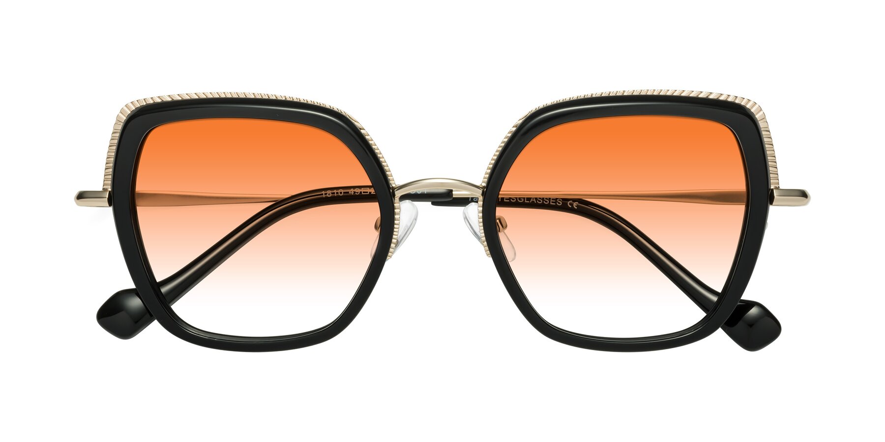 Folded Front of Yates in Black-Gold with Orange Gradient Lenses