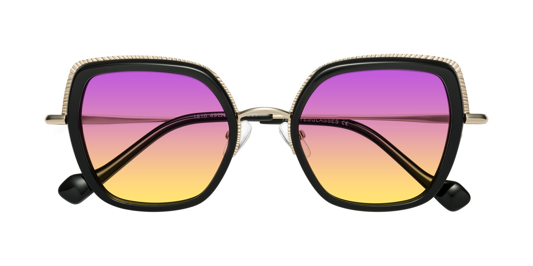 Folded Front of Yates in Black-Gold with Purple / Yellow Gradient Lenses