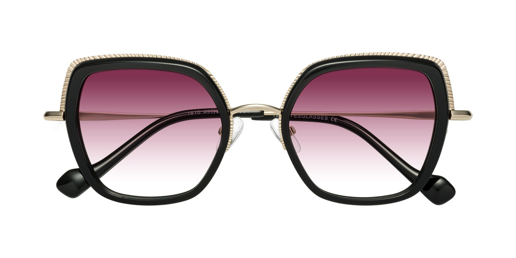 Folded Front of Yates in Black-Gold with Wine Gradient Lenses