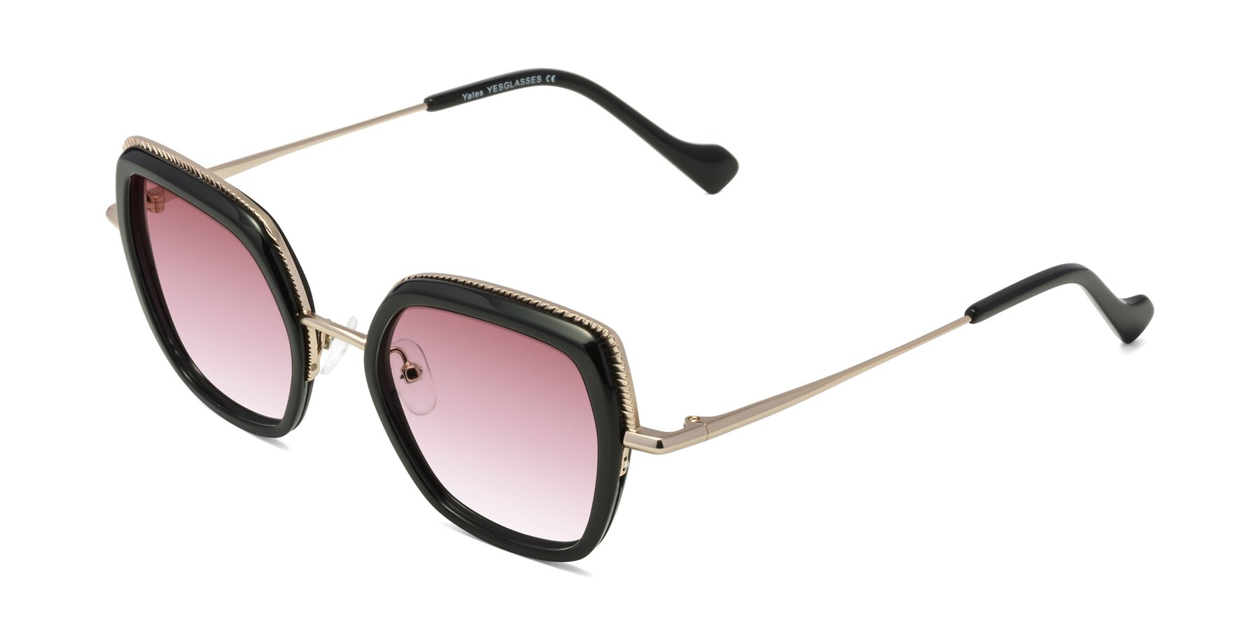 Angle of Yates in Black-Gold with Garnet Gradient Lenses