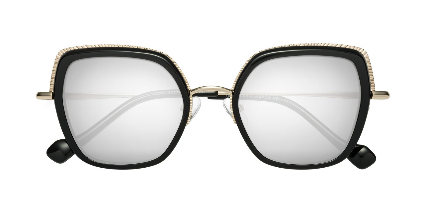 Yates - Black/Gold Flash Mirrored Sunglasses