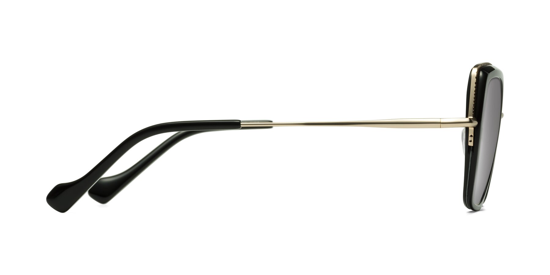 Side of Yates in Black-Gold with Silver Mirrored Lenses