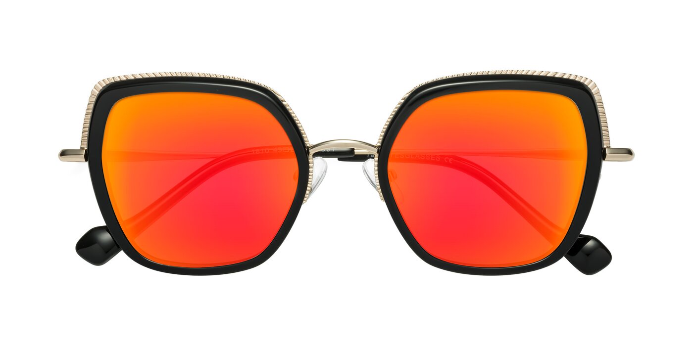 Yates - Black/Gold Flash Mirrored Sunglasses