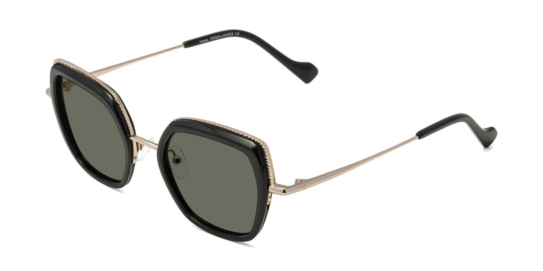 Angle of Yates in Black-Gold with Gray Polarized Lenses
