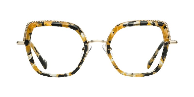 Yates - Yellow Floral/Gold Eyeglasses
