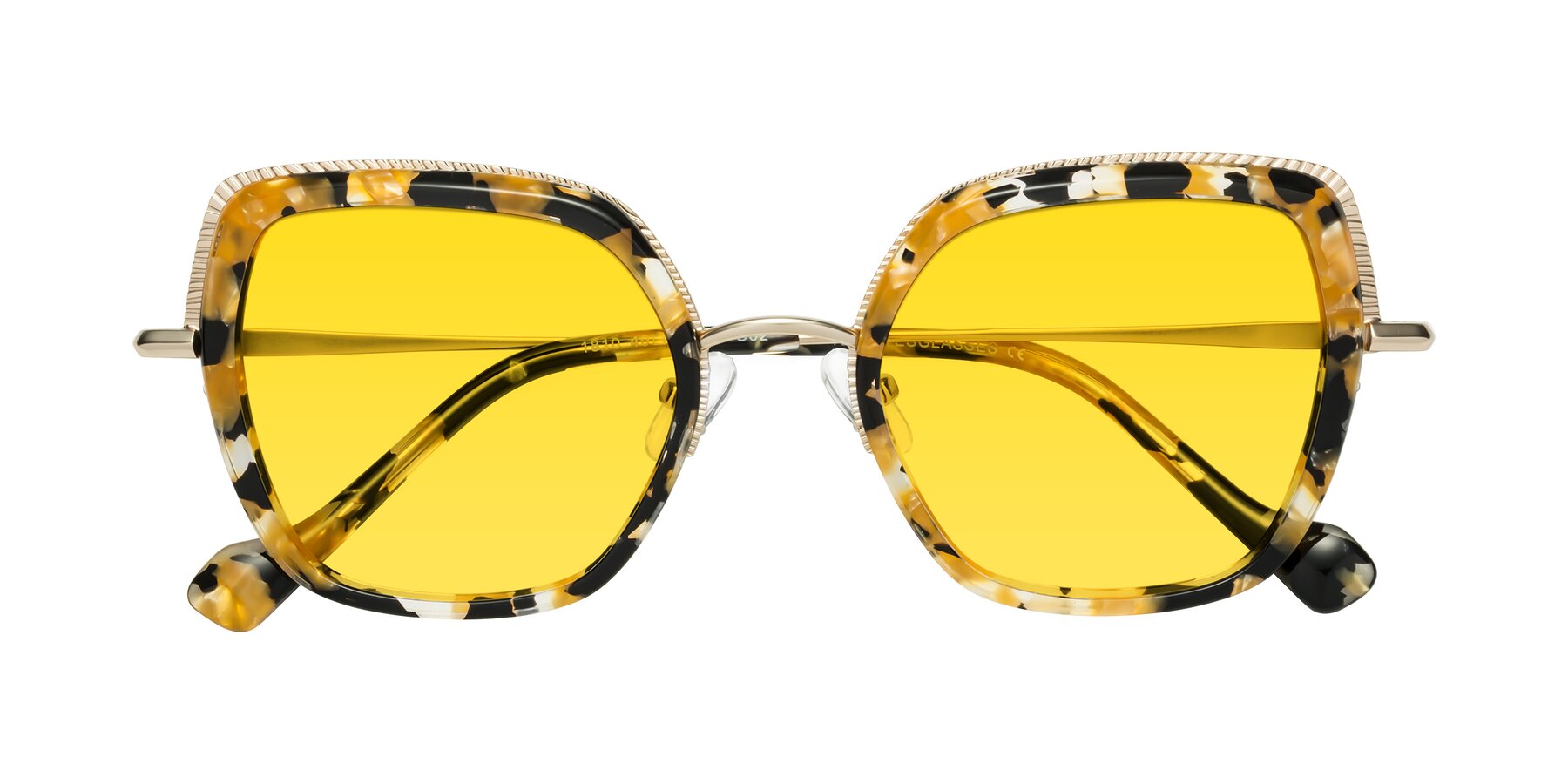 Folded Front of Yates in Yellow Floral-Gold with Yellow Tinted Lenses