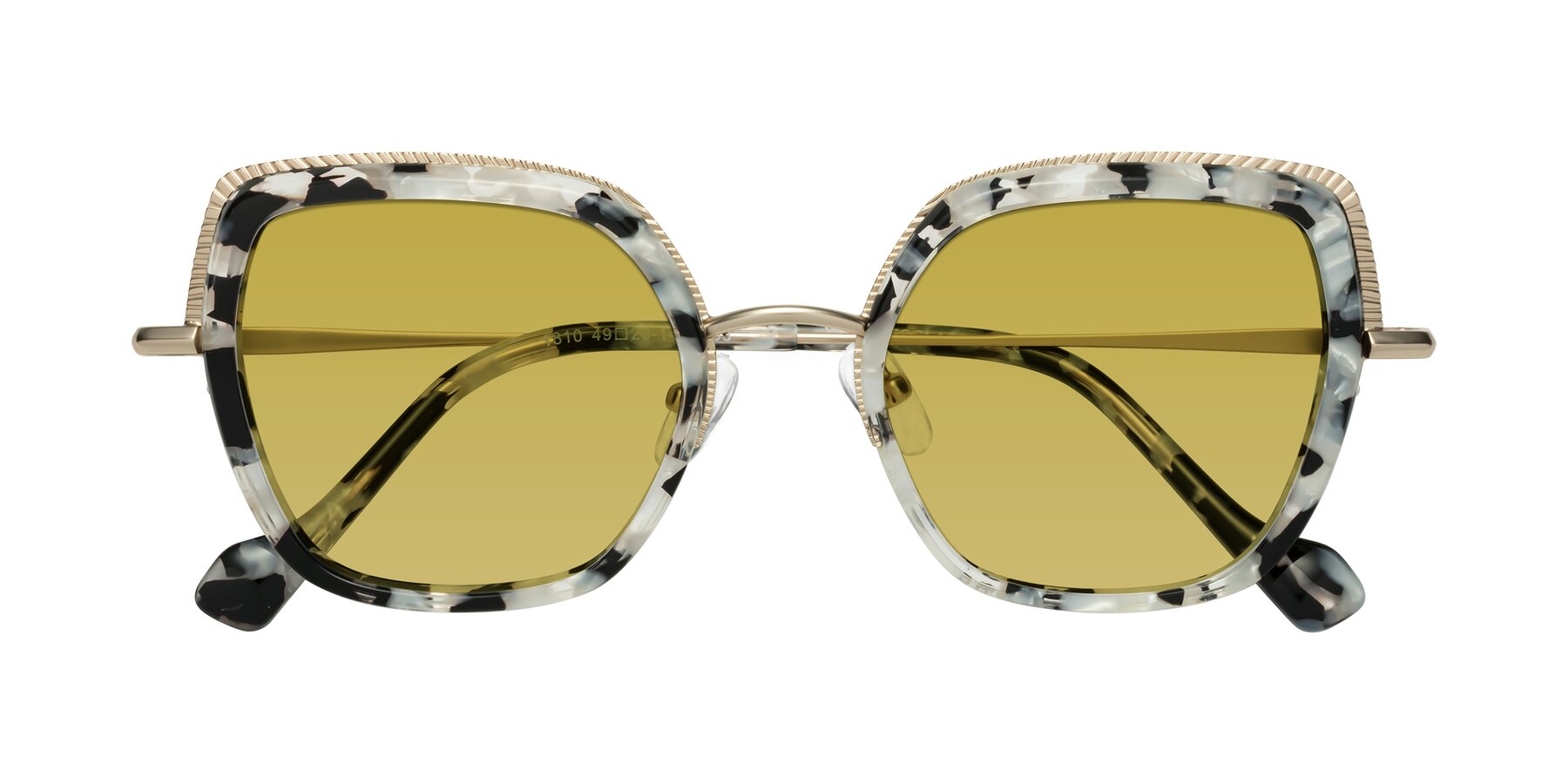 Folded Front of Yates in Ivory Floral-Gold with Champagne Tinted Lenses