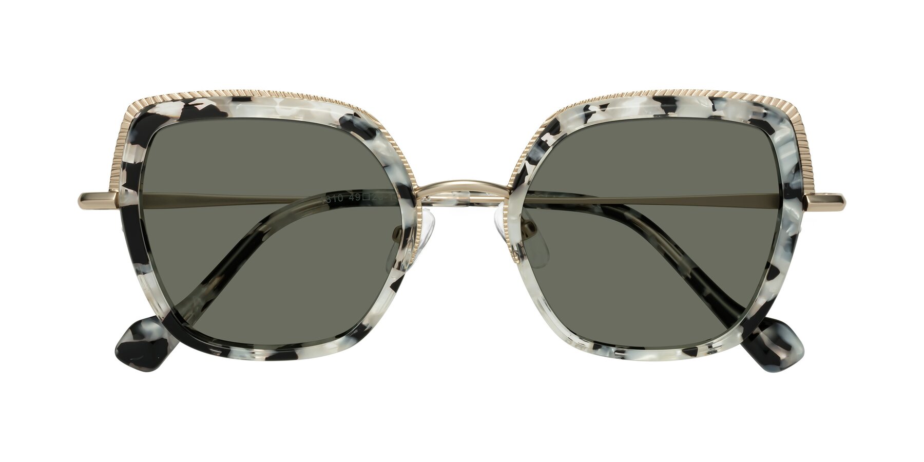 Folded Front of Yates in Ivory Floral-Gold with Gray Polarized Lenses