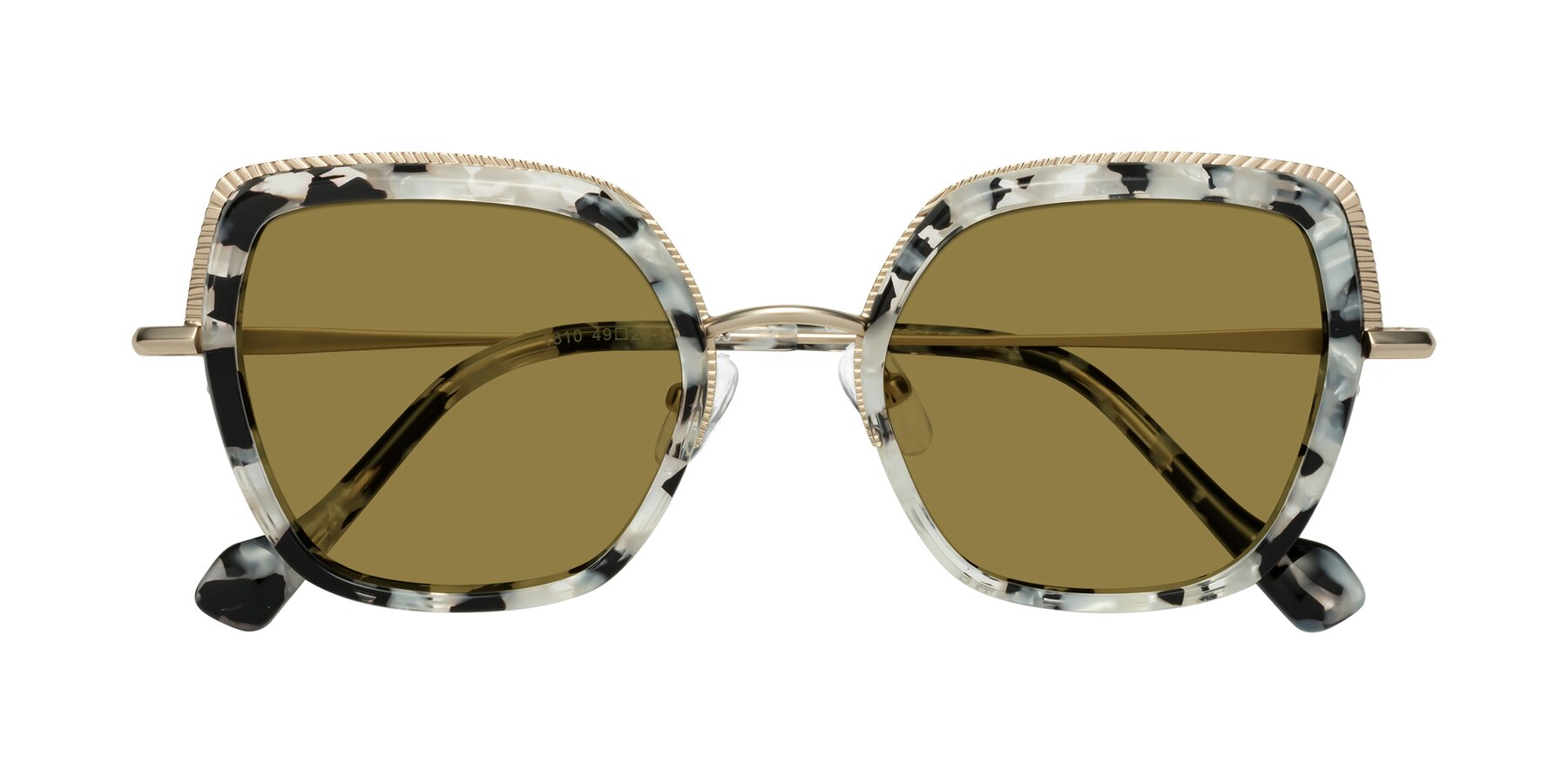 Folded Front of Yates in Ivory Floral-Gold with Brown Polarized Lenses