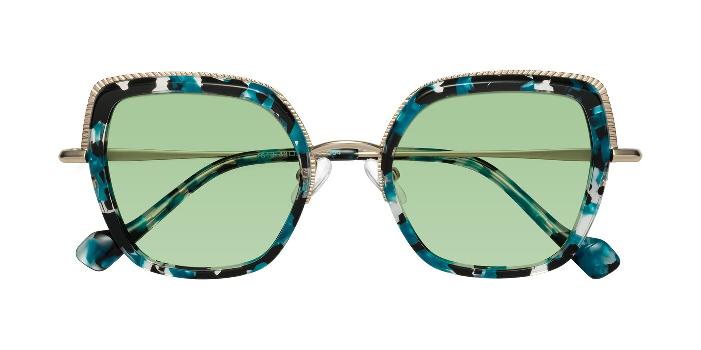 Yates - Blue Floral / Gold Tinted Sunglasses