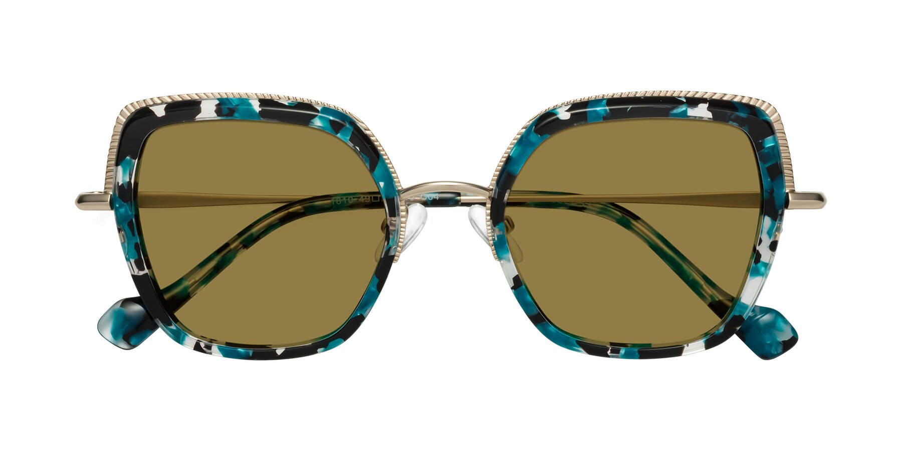 Folded Front of Yates in Blue Floral-Gold with Brown Polarized Lenses