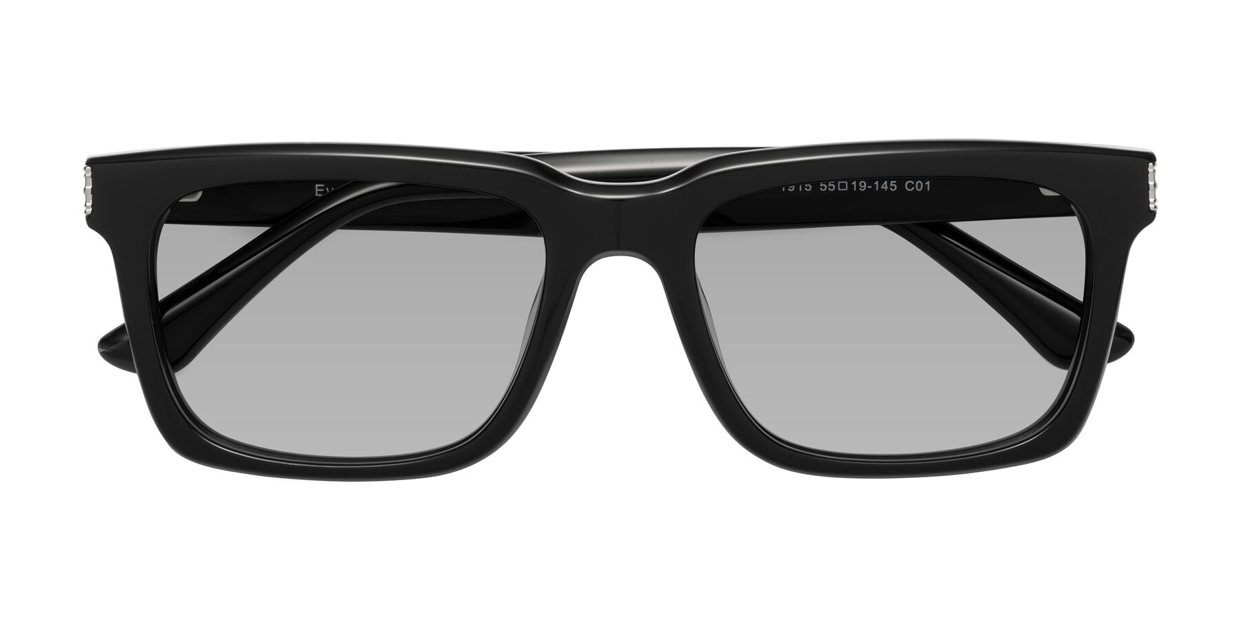 Folded Front of Evergreen in Black with Light Gray Tinted Lenses