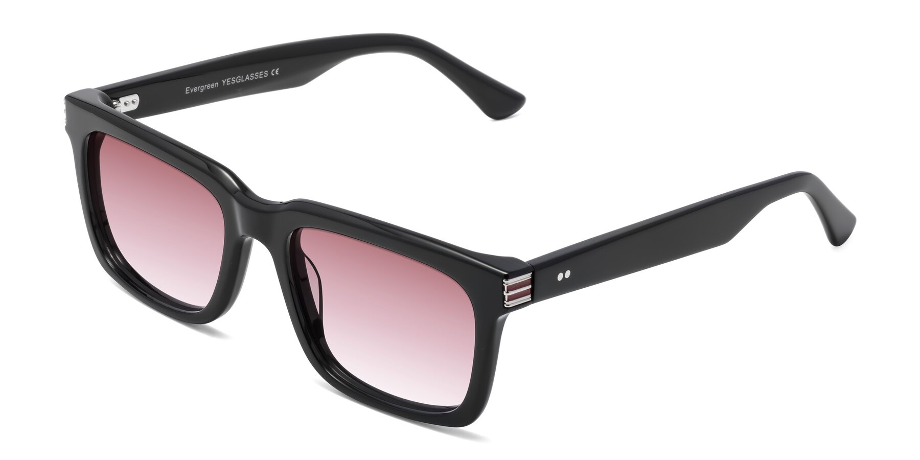 Angle of Evergreen in Black with Garnet Gradient Lenses