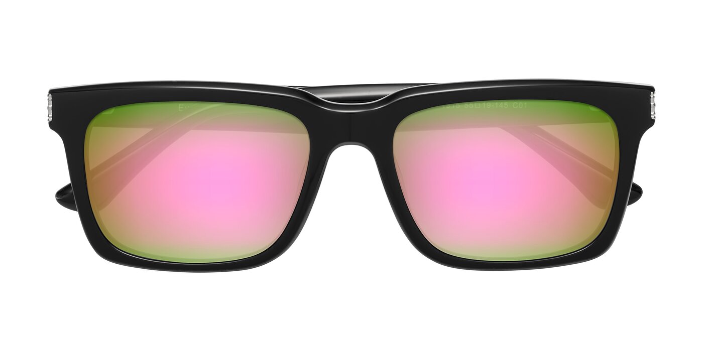 Evergreen - Black Flash Mirrored Sunglasses