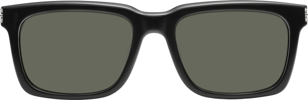 SQUARE SUNGLASSES 641807 IN BLACK ACETATE LIGHT BROWN LENSES